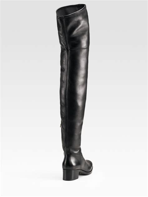 saks fifth ave prada boots|thigh high Prada boots.